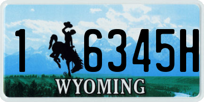 WY license plate 16345H