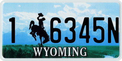 WY license plate 16345N