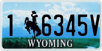 WY license plate 16345V