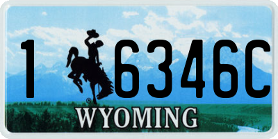 WY license plate 16346C