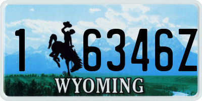 WY license plate 16346Z