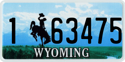 WY license plate 163475