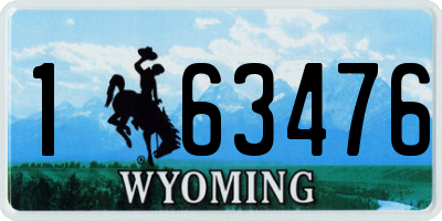 WY license plate 163476