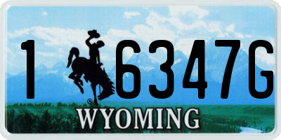 WY license plate 16347G