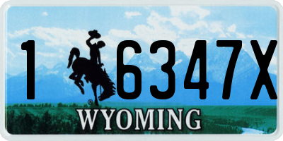 WY license plate 16347X