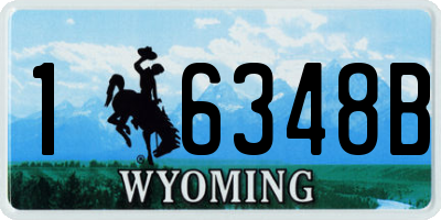 WY license plate 16348B