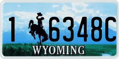 WY license plate 16348C