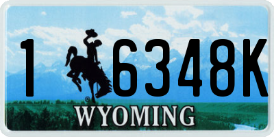 WY license plate 16348K