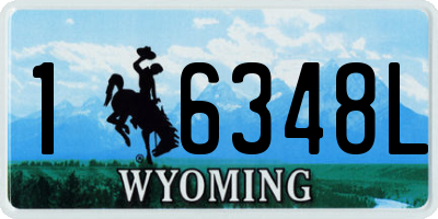WY license plate 16348L