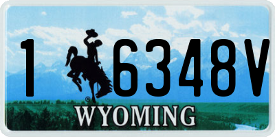 WY license plate 16348V