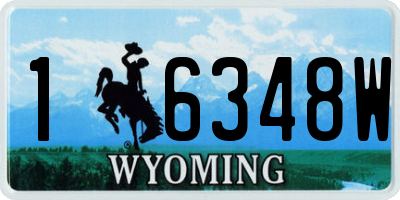 WY license plate 16348W