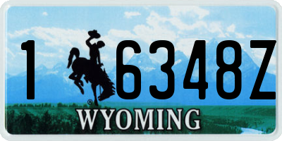 WY license plate 16348Z