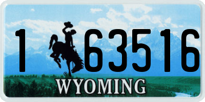 WY license plate 163516