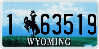 WY license plate 163519