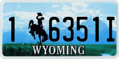WY license plate 16351I