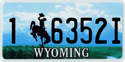 WY license plate 16352I
