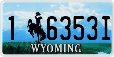 WY license plate 16353I