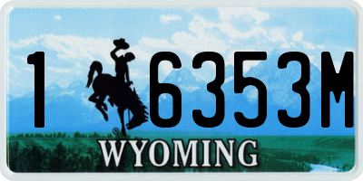 WY license plate 16353M