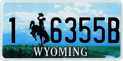 WY license plate 16355B