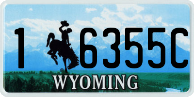 WY license plate 16355C
