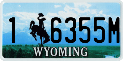 WY license plate 16355M
