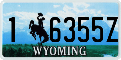 WY license plate 16355Z