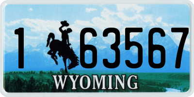 WY license plate 163567