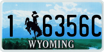 WY license plate 16356C