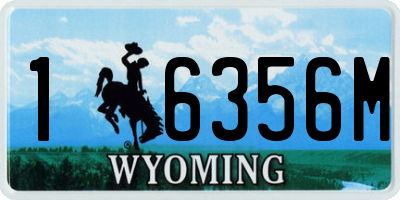WY license plate 16356M