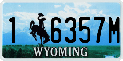 WY license plate 16357M