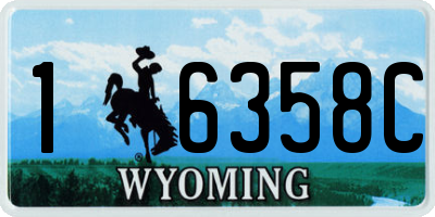 WY license plate 16358C