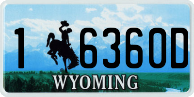 WY license plate 16360D