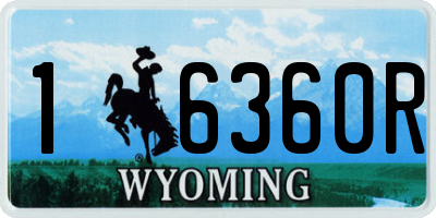 WY license plate 16360R