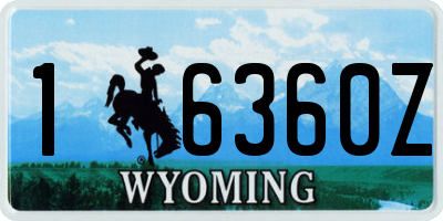 WY license plate 16360Z
