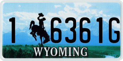 WY license plate 16361G
