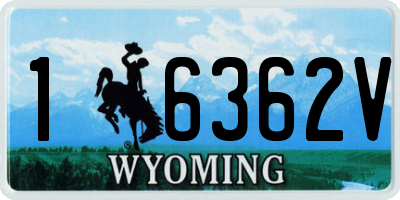 WY license plate 16362V