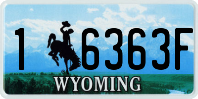 WY license plate 16363F