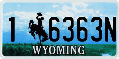 WY license plate 16363N