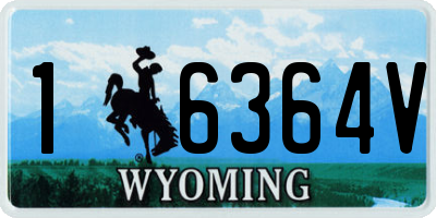 WY license plate 16364V
