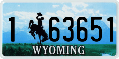 WY license plate 163651