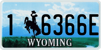 WY license plate 16366E