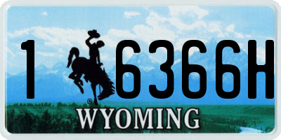 WY license plate 16366H