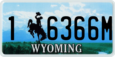 WY license plate 16366M
