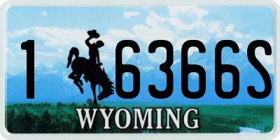 WY license plate 16366S