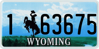 WY license plate 163675