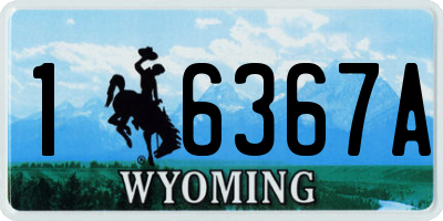 WY license plate 16367A