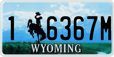 WY license plate 16367M