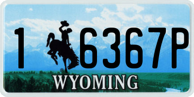 WY license plate 16367P