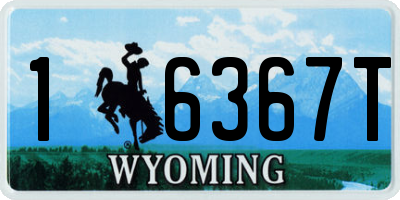 WY license plate 16367T