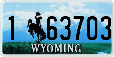 WY license plate 163703